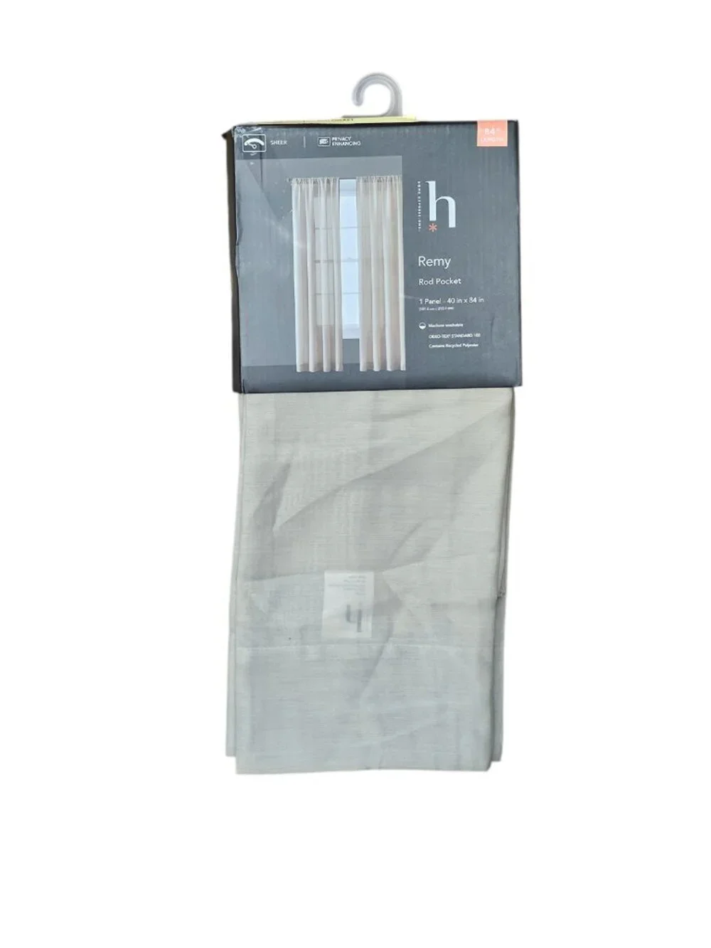 Home Expressions Remy Solid Rod Pocket Sheer Single Curtain Panel New 40